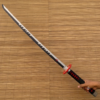 Demon Slayer Tanjiro Fire silver White V2 Cosplay Replica Premium Life Size Wooden Katana [104 CM] || DEMON SLAYER