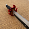 Demon Slayer Tanjiro Fire silver White V2 Cosplay Replica Premium Life Size Wooden Katana [104 CM] || DEMON SLAYER