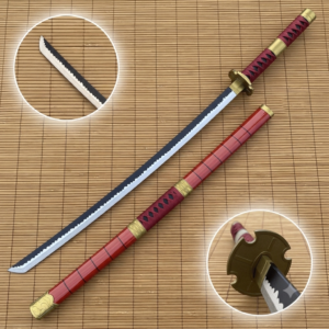 One Piece Red Sandai Kitetsu Zoro Cosplay Replica Premium Life Size Wooden Katana [104 CM] || ONE PIECE