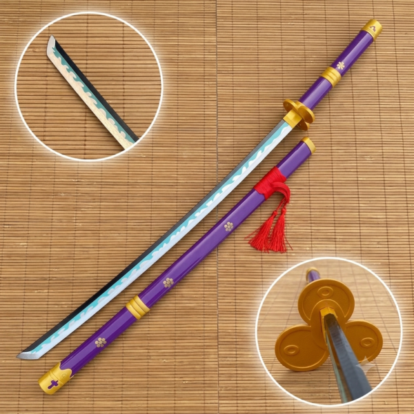 One Piece Rorono Zoro Yama Enma Purple Cosplay Replica Premium Life Size Wooden Katana [104 CM] || ONE PIECE