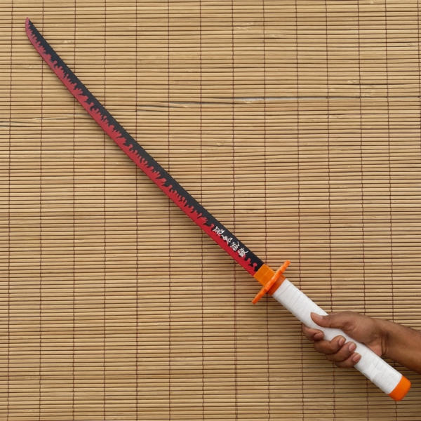 Demon Slayer Kyojuro Rengoku Cosplay Replica Premium Life Size Wooden Katana [104 CM] || DEMON SLAYER