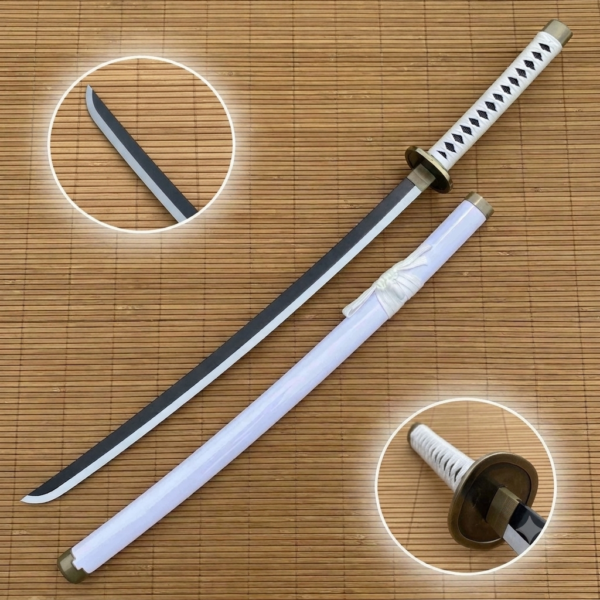 One Piece Rorono Zoro White Wado Ichimonji Cosplay Replica Premium Life Size Wooden Katana [104 CM] || ONE PIECE