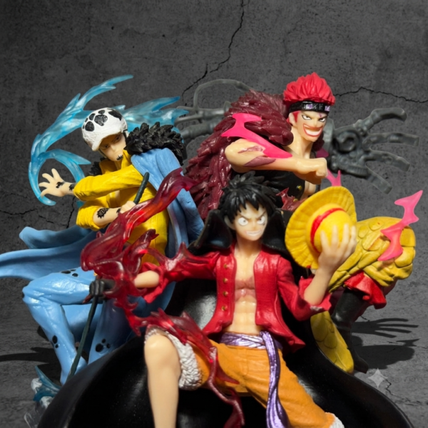 One Piece "Three Captains" Diorama Statue Luffy, Law & Kid Wano Arc Battle Action Figure PVC [ 22 CM ] || ONE PIECE