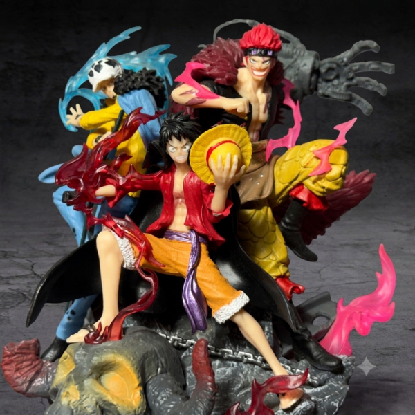 One Piece "Three Captains" Diorama Statue Luffy, Law & Kid Wano Arc Battle Action Figure PVC [ 22 CM ] || ONE PIECE