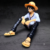 One Piece Monkey D. Luffy Sitting In white Dress with Epic Hat PVC Action figure || ONE PIECE