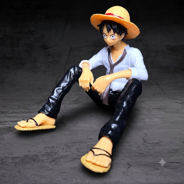 One Piece Monkey D. Luffy Sitting In white Dress with Epic Hat PVC Action figure || ONE PIECE