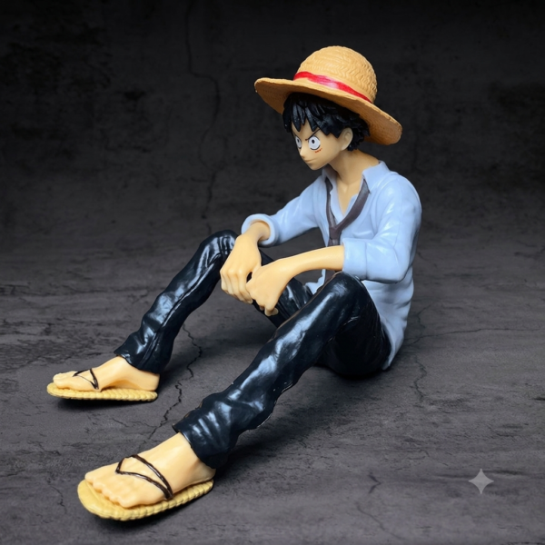 One Piece Monkey D. Luffy Sitting In white Dress with Epic Hat PVC Action figure || ONE PIECE