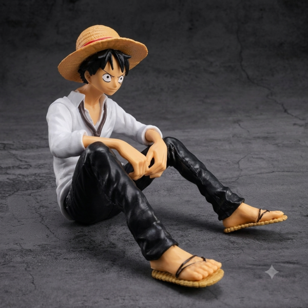 One Piece Monkey D. Luffy Sitting In white Dress with Epic Hat PVC Action figure || ONE PIECE